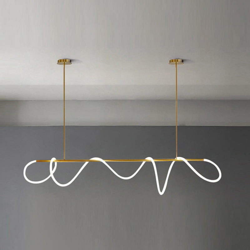 Contemporary Style Linear Hanging Pendant Light Silica Gel 1- Light Pendant Light Fixture