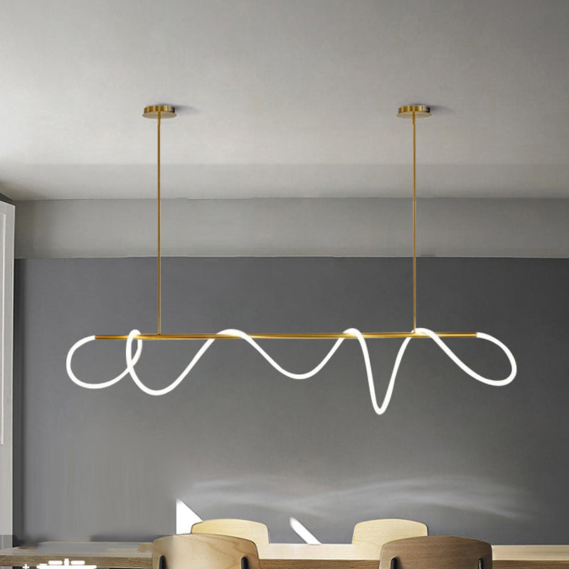Contemporary Style Linear Hanging Pendant Light Silica Gel 1- Light Pendant Light Fixture
