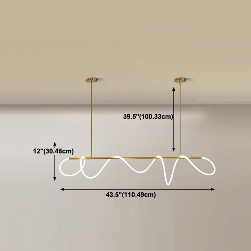 Contemporary Style Linear Hanging Pendant Light Silica Gel 1- Light Pendant Light Fixture
