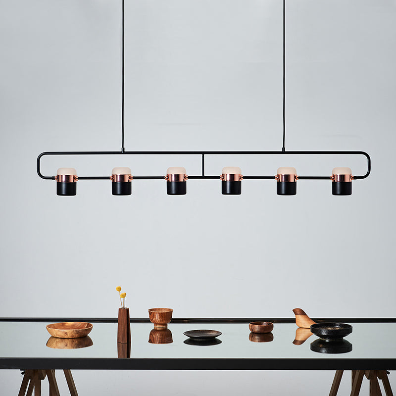 Contemporary Style Cylinder Island Lighting Metal 6 Light Island Pendant Lights