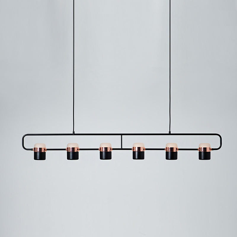 Contemporary Style Cylinder Island Lighting Metal 6 Light Island Pendant Lights