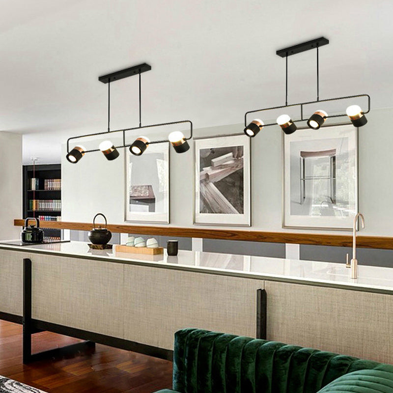 Contemporary Style Cylinder Island Lighting Metal 6 Light Island Pendant Lights