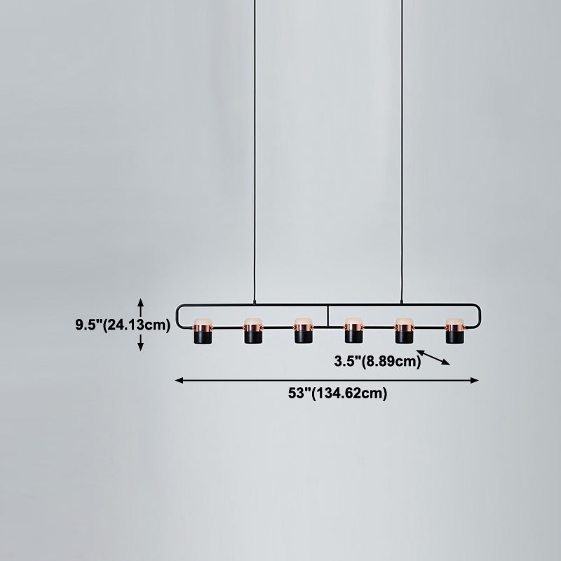 Contemporary Style Cylinder Island Lighting Metal 6 Light Island Pendant Lights