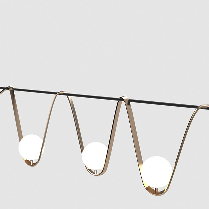 Contemporary Style Spherical Hanging Pendant Lights Glass 4- Light Pendant Light Fixtures