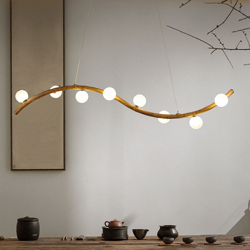 Simple Chandelier Glass Six Head Pendant Lighting Fixtures for Dining-table