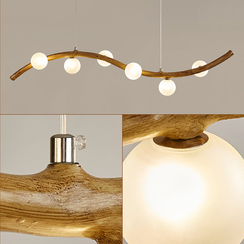 Simple Chandelier Glass Six Head Pendant Lighting Fixtures for Dining-table