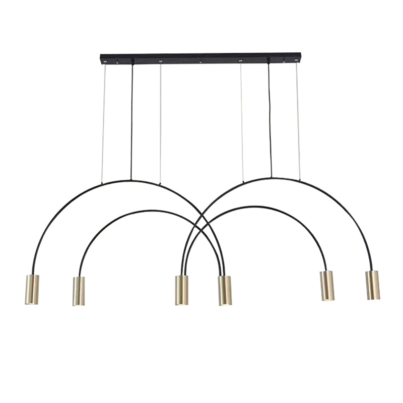 Contemporary Style Cylinder Island Lighting Ideas Metal 6 Light Island Pendant Lights