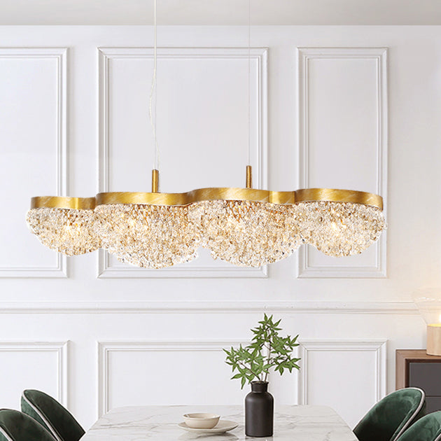 Contemporary Style Dome Island Lighting Ideas Crystal 4 Light Island Lights