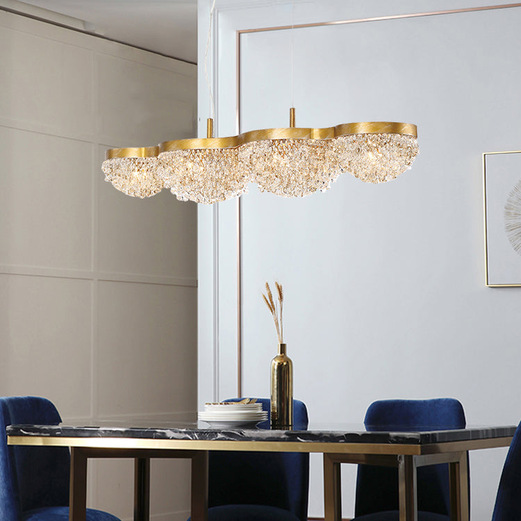 Contemporary Style Dome Island Lighting Ideas Crystal 4 Light Island Lights