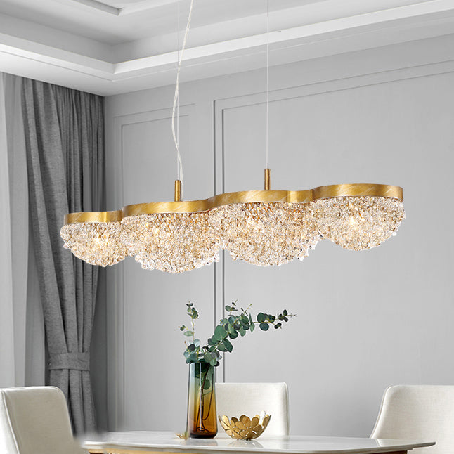 Contemporary Style Dome Island Lighting Ideas Crystal 4 Light Island Lights