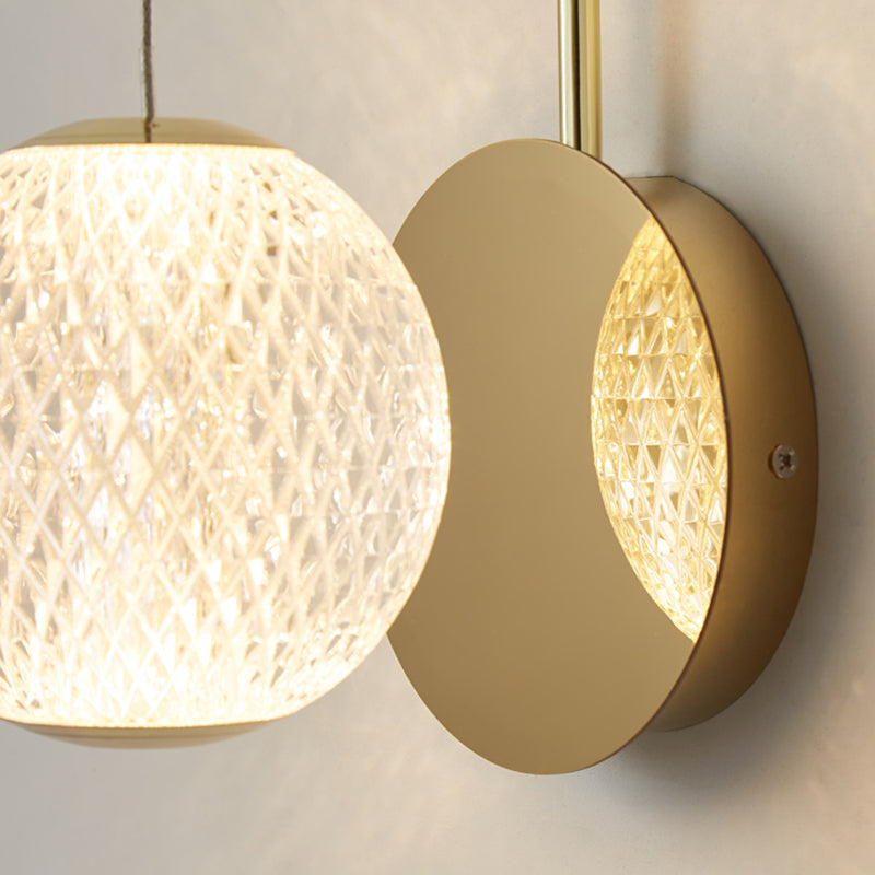 Ball Shade Metal Wall Sconce Modern Style Single Light Wall Mount Lighting in Gold