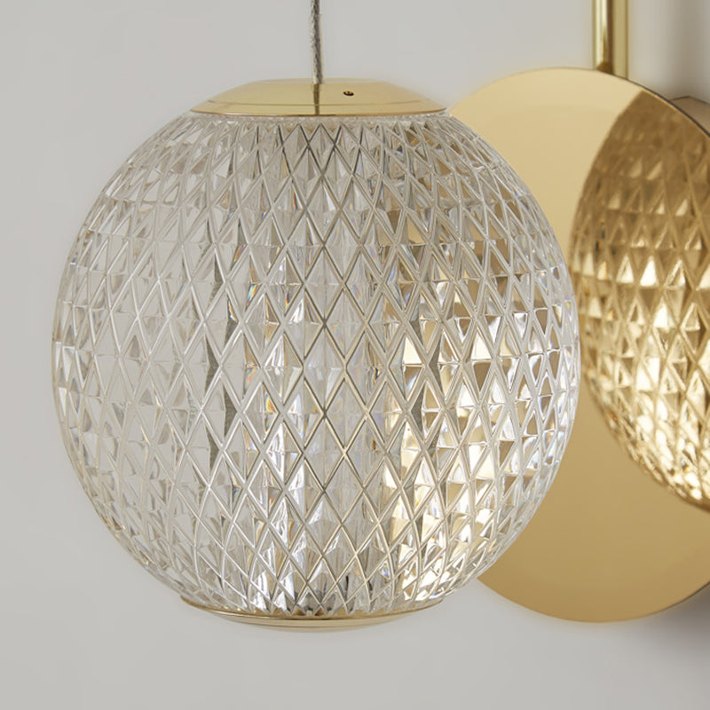 Ball Shade Metal Wall Sconce Modern Style Single Light Wall Mount Lighting in Gold