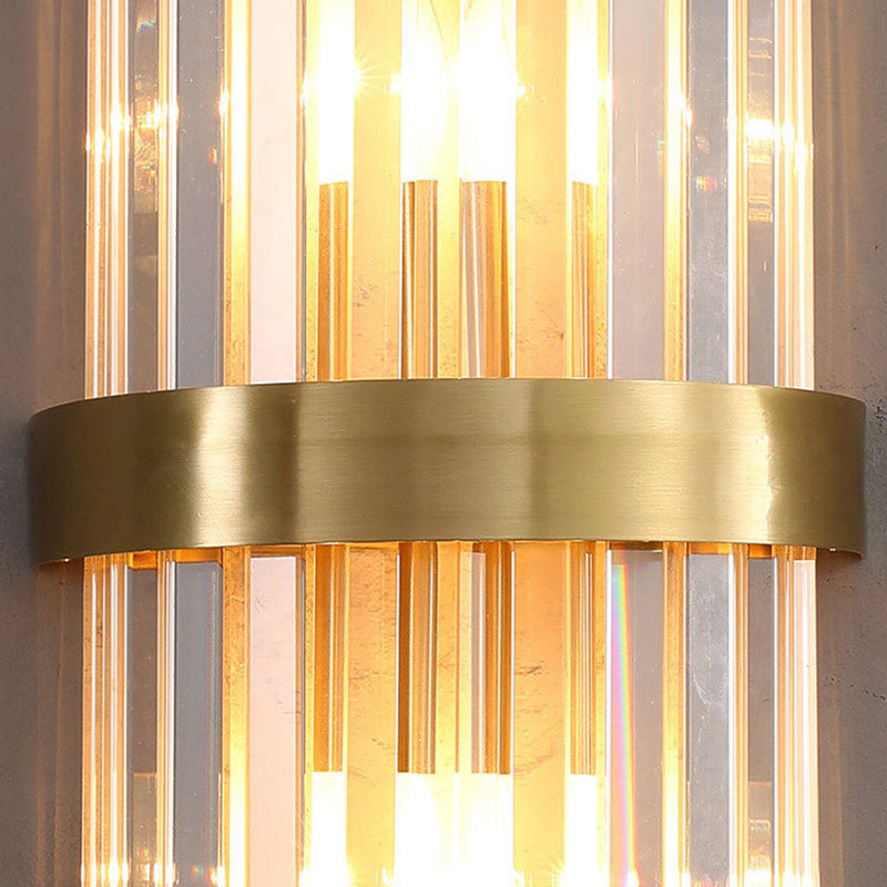 Modern Crystal Wall Light Geometric Gold 18" Wide Wall Sconce for Living Room