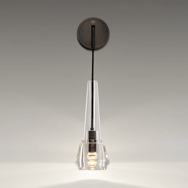 Crystal Unique Wall Sconce Modern 1 Light Wall Mount Light Fixture in Black