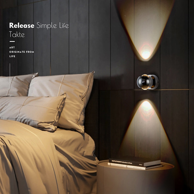 Ball Shade Metal Wall Sconce Modern Style 2 Lights Wall Mount Lighting