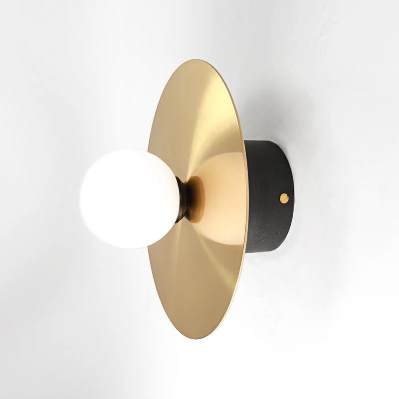 Modern Style Sphere Wall Light Sconces Glass 1 Light Wall Lighting Ideas in Gold