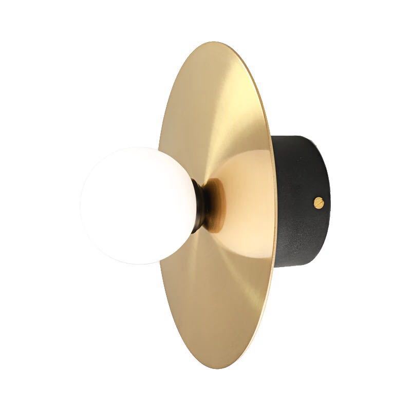Modern Style Sphere Wall Light Sconces Glass 1 Light Wall Lighting Ideas in Gold