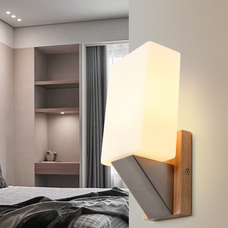Modern Style Rectangular Wall Light Sconces Wood 1 Light Wall Lighting Ideas
