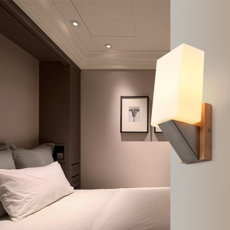 Modern Style Rectangular Wall Light Sconces Wood 1 Light Wall Lighting Ideas