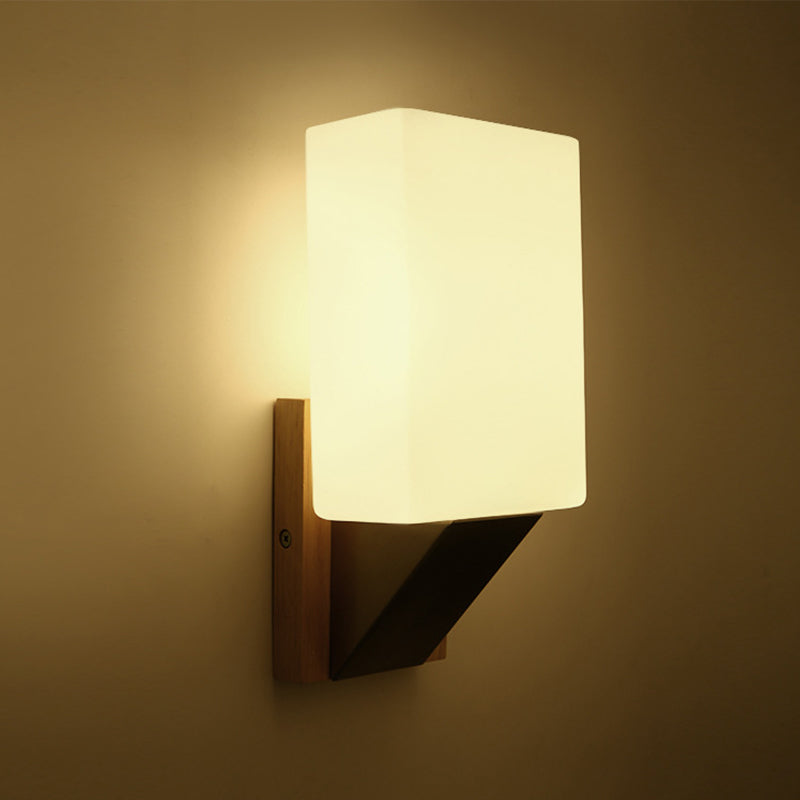 Modern Style Rectangular Wall Light Sconces Wood 1 Light Wall Lighting Ideas
