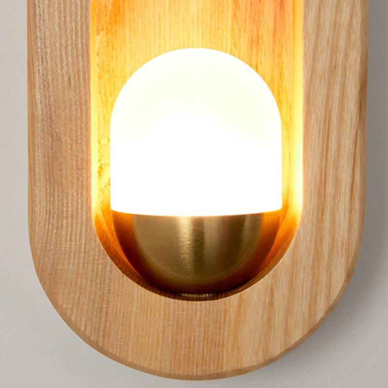 Modern Style Oval Wall Light Sconces Wood 1 Light Wall Lighting Ideas