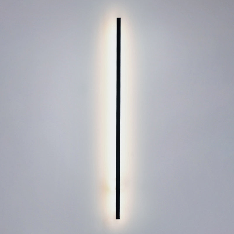 Metal Linear Shade Wall Sconce Modern Style Single Light Wall Mount Lighting in Black