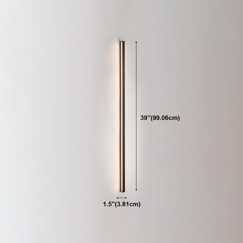 Metal Linear Shade Wall Sconce Modern Style Single Light Wall Mount Lighting in Black