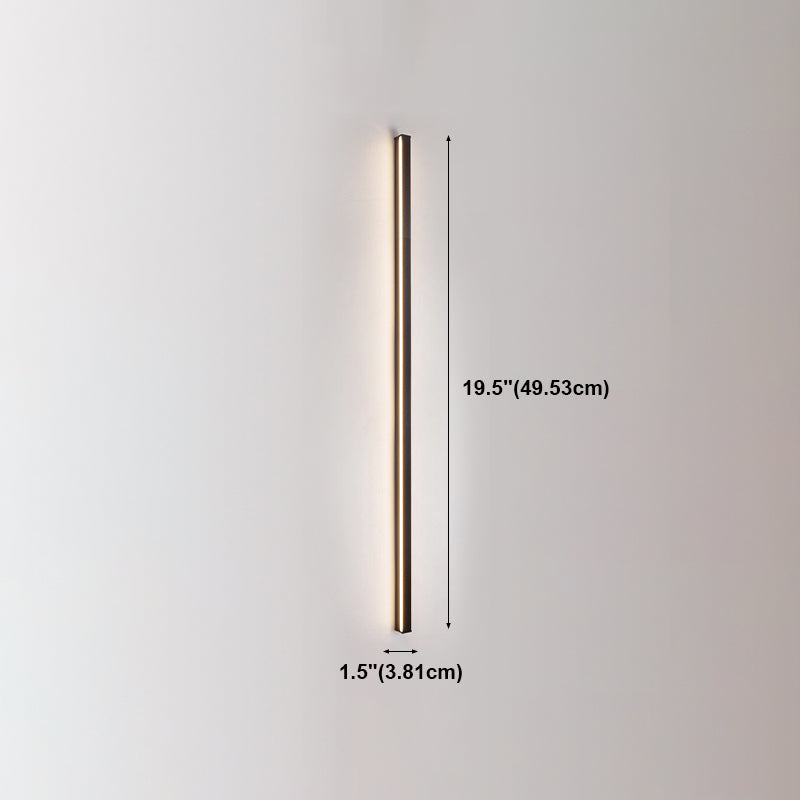 Metal Linear Shade Wall Sconce Modern Style Single Light Wall Mount Lighting in Black