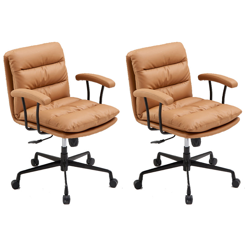 Modern Fixed Arms Desk Chair Height-adjustable Ergonomic Office Chair