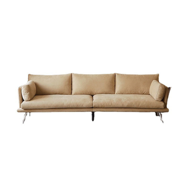 3/4-seat Modern Brown Sofa Wear-resistant Sofa with Metal Legs