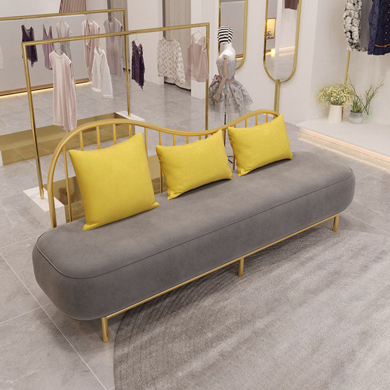 Velvet Modern Style Settee Statement Armless Sofa with 1/3 Pillows