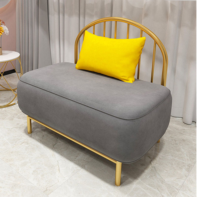 Velvet Modern Style Settee Statement Armless Sofa with 1/3 Pillows