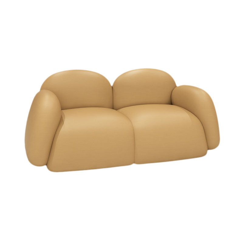 Faux Leather Modern Sofa 28.35" High Tight Back 2-seat Loveseat