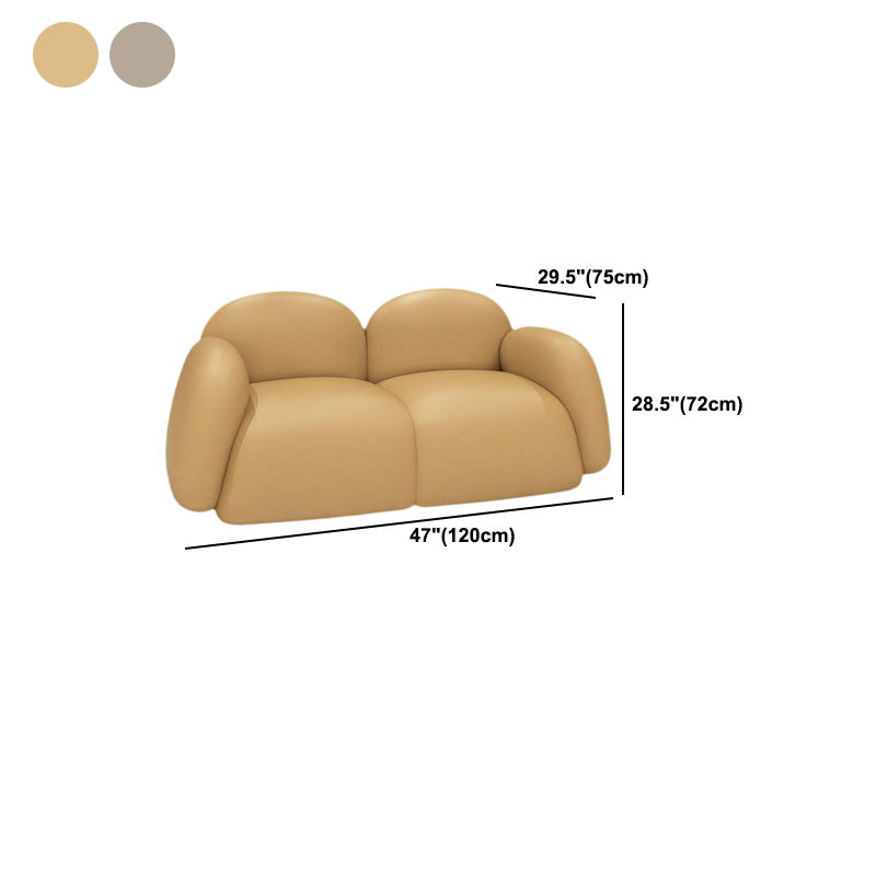 Faux Leather Modern Sofa 28.35" High Tight Back 2-seat Loveseat