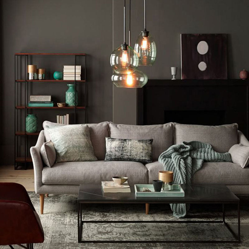 Charles Of London Sofa Modern 3-seater Fabric Sofa with Wood Legs