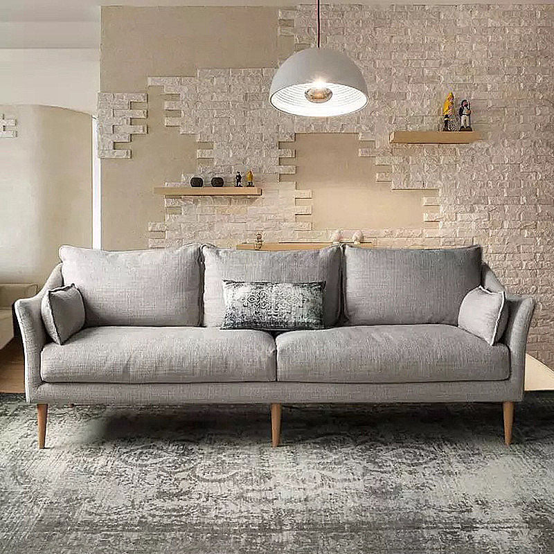 Charles Of London Sofa Modern 3-seater Fabric Sofa with Wood Legs