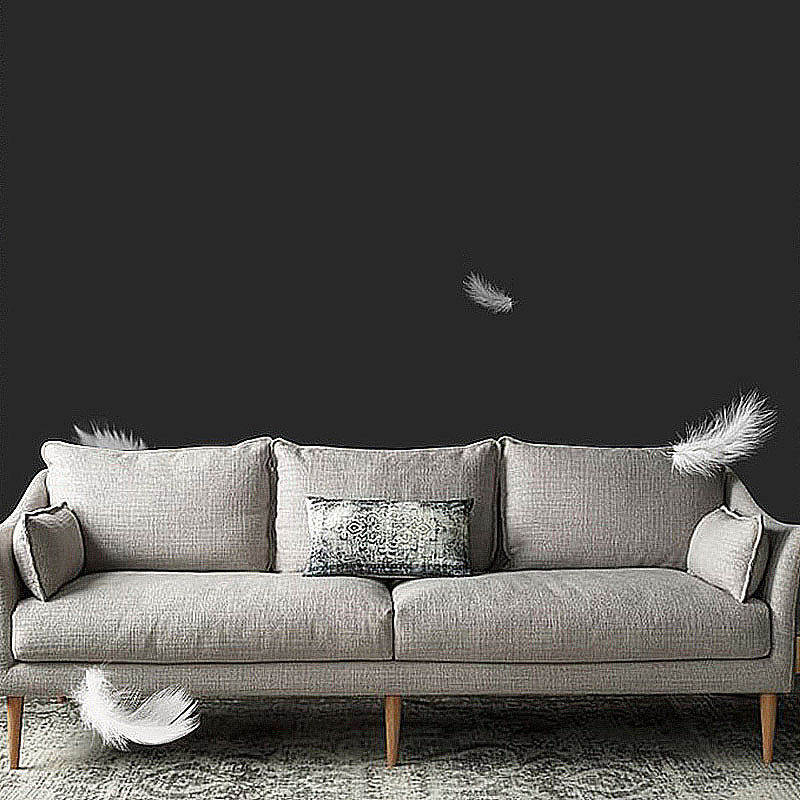Charles Of London Sofa Modern 3-seater Fabric Sofa with Wood Legs