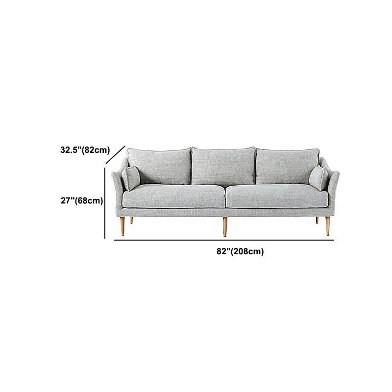 Charles Of London Sofa Modern 3-seater Fabric Sofa with Wood Legs