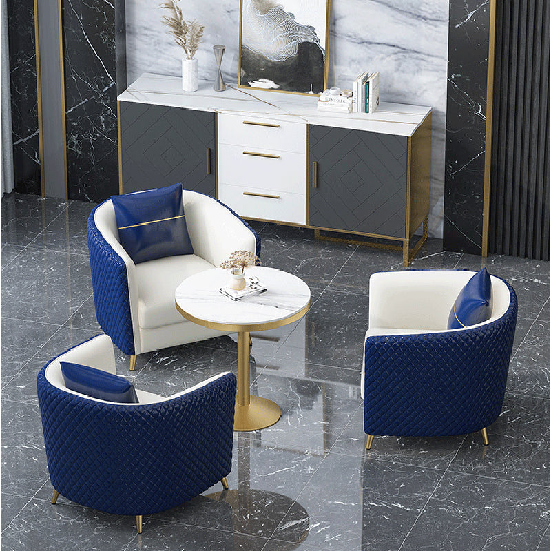 33.46" Wide Faux Leather Sofa Contemporary Standard Tuxedo Arm Sofa