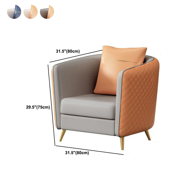 33.46" Wide Faux Leather Sofa Contemporary Standard Tuxedo Arm Sofa