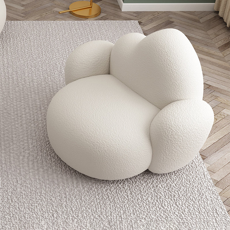 Contemporary Style Curved Sofa 33.46" H Armless Sofa in White