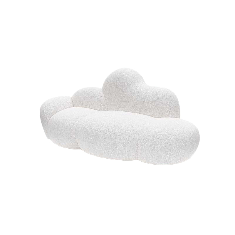 Contemporary Style Curved Sofa 33.46" H Armless Sofa in White