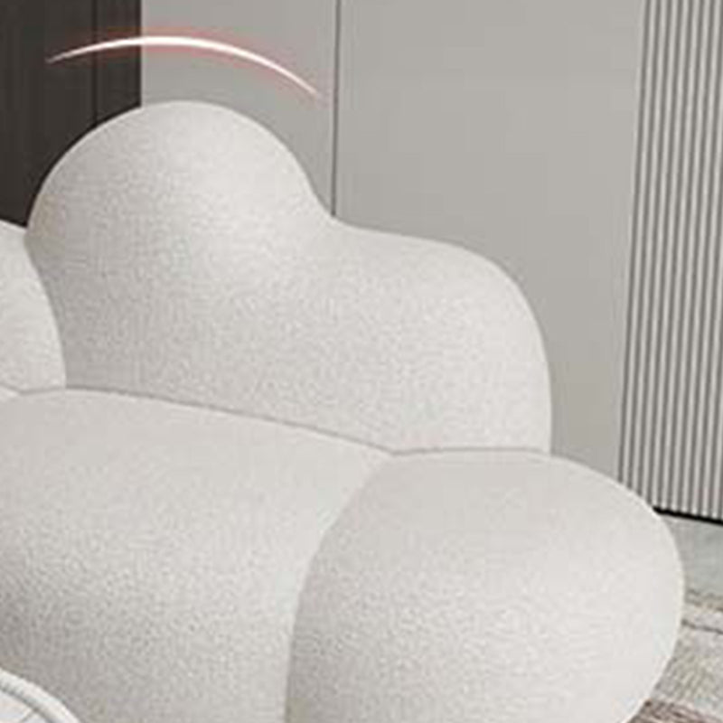 Contemporary Style Curved Sofa 33.46" H Armless Sofa in White