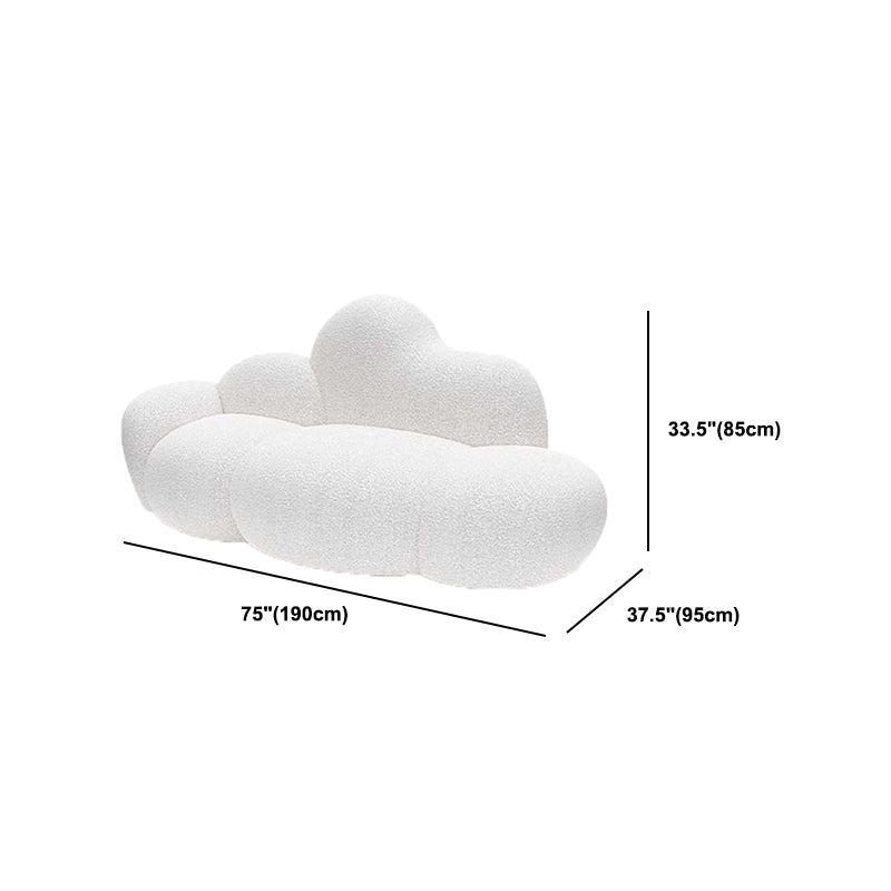 Contemporary Style Curved Sofa 33.46" H Armless Sofa in White