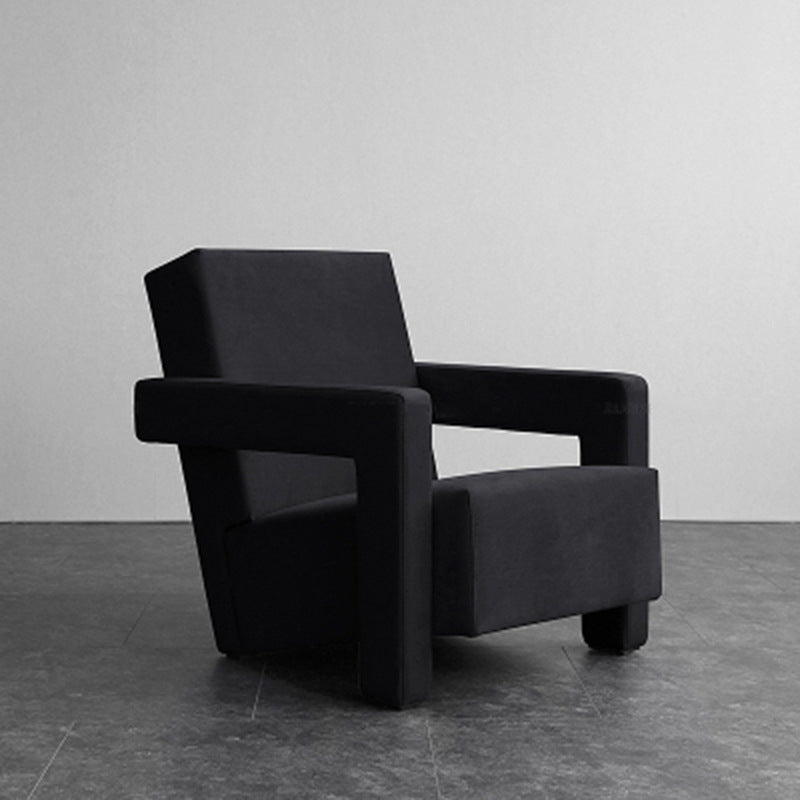 Nordic Fabric Arms Included Square Arms Fixed Back Accent Room Chair