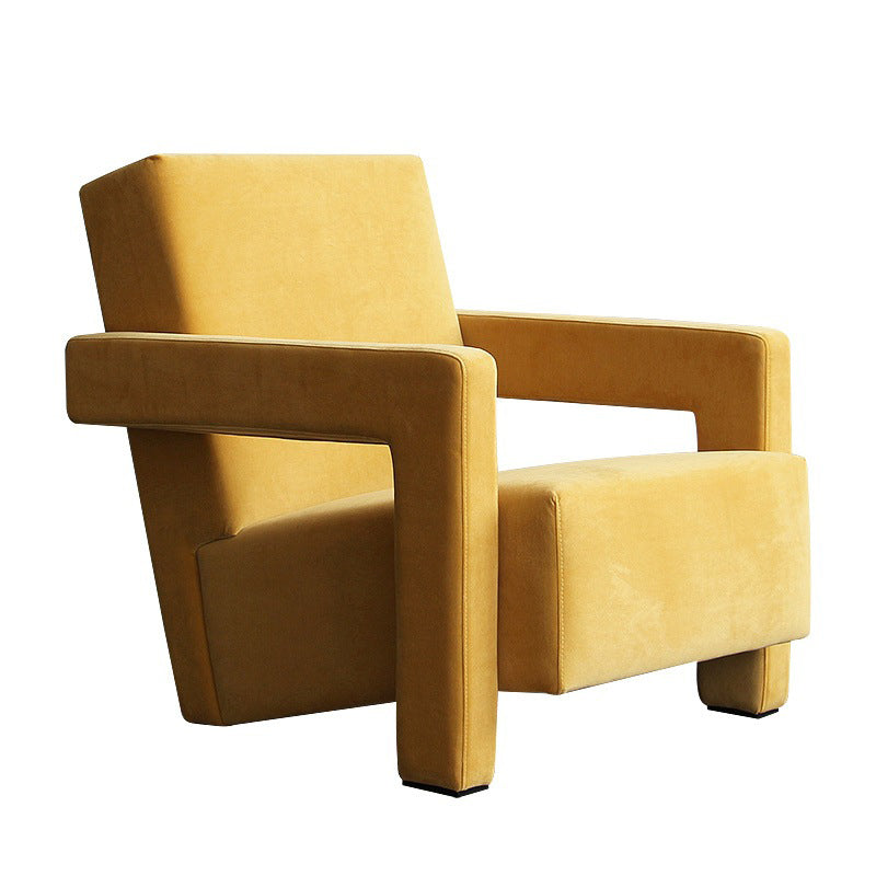 Nordic Fabric Arms Included Square Arms Fixed Back Accent Room Chair