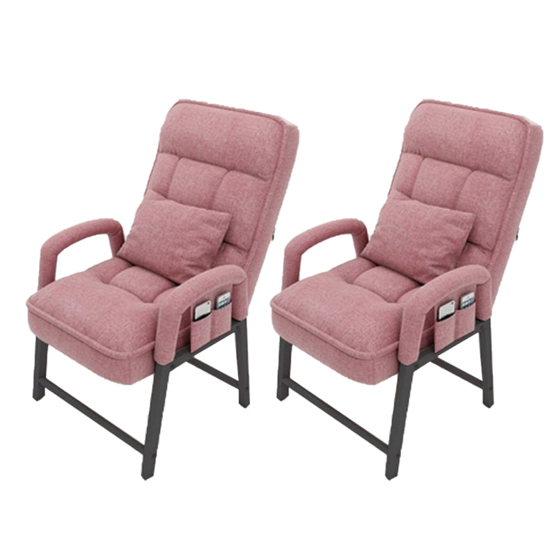 Contemporary Fabric Arms Included with Black Legs Lounge Chair
