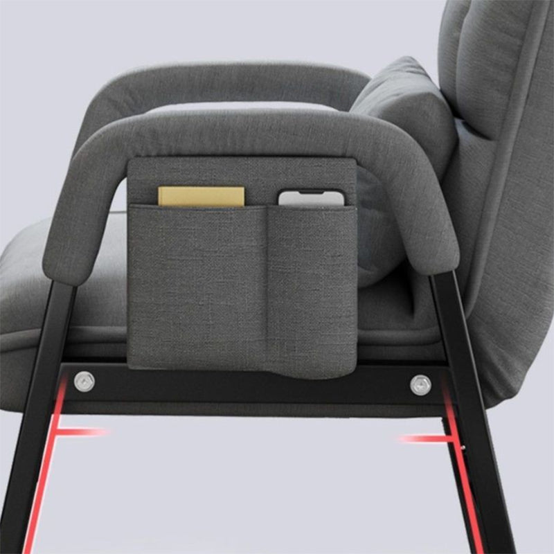 Contemporary Fabric Arms Included with Black Legs Lounge Chair