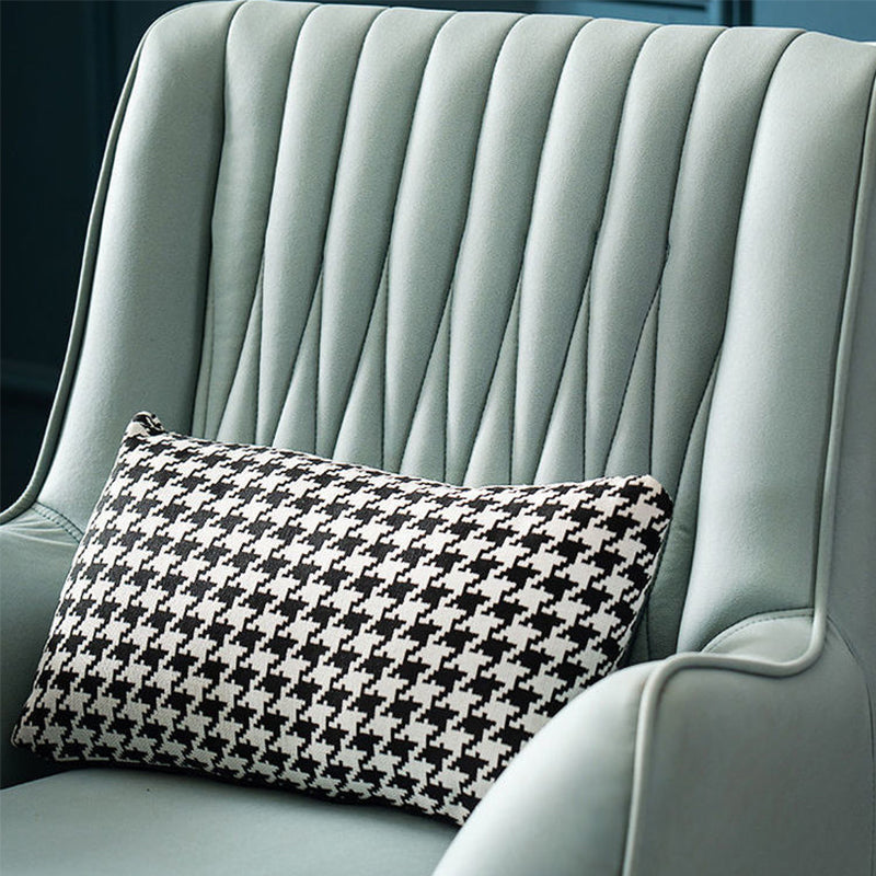Contemporary Bonded Leather Ottoman Set Flared Arms Accent Room Chair