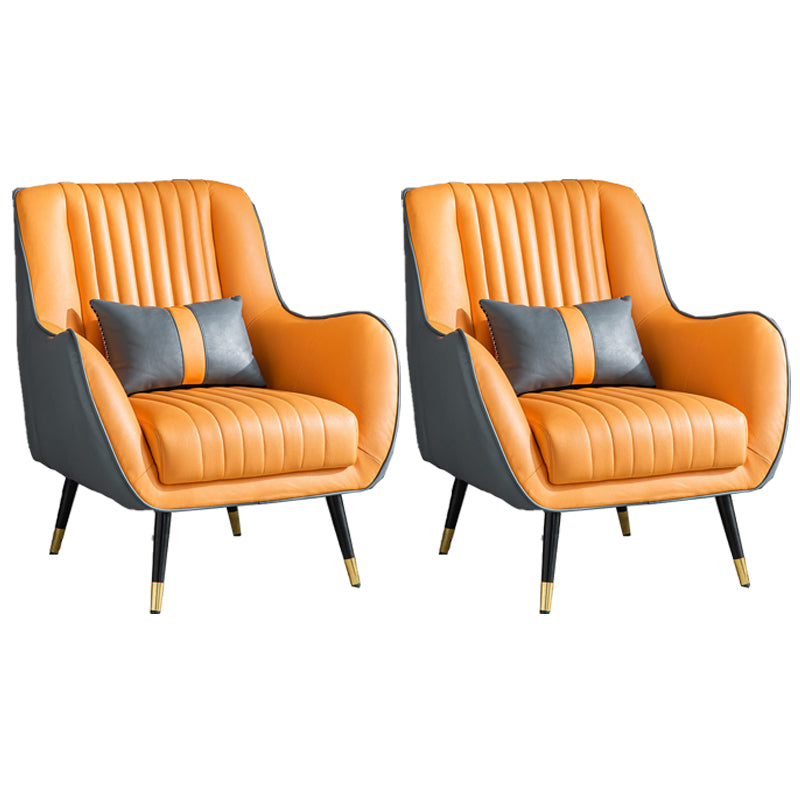 Contemporary Bonded Leather Arms Included Basic Four Leg Accent Armchair